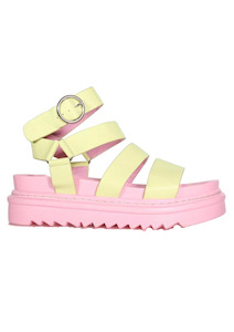 Sadie Sandal - Lemon / Bubblegum Pink