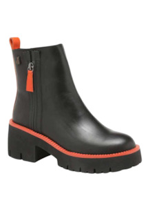 Vitello Ankle Boots - Black / Orange