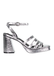 Monet Heels - Silver Lizard Emboss