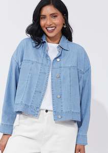 COMING SOON Austin Denim Crop Jacket - Denim