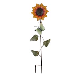 Sunflower Garden Metal Stake - Yellow