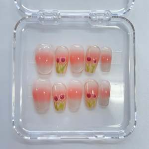 Press On Nails - Ombre Tulip Nail Art Size S