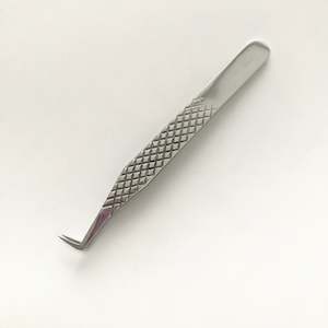 Eyelash Extension Tweezers L Boot Volume Tweezers - Titanium Silver