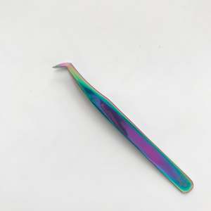 Eyelash Extension Tweezers Multichrome Volume Boot Tweezers with Diamond Coating Inside Tip