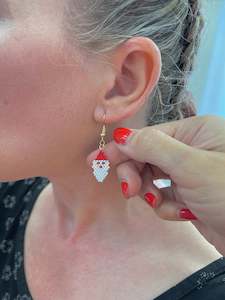 Handmade Christmas Earrings - Santa