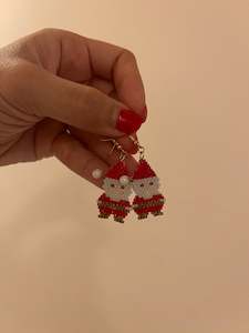 Handmade Christmas Earrings - Santa