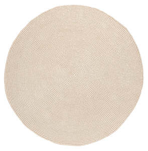 Nessa Beige Crochet Indoor Outdoor Round Rug