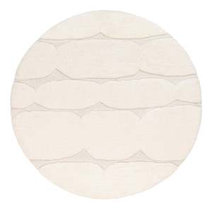 Omaira Ivory Textured Wool Round Rug