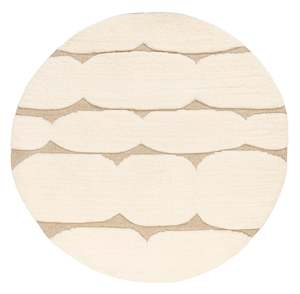 Olympia Ivory Textured Wool Round Rug