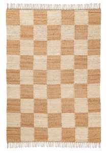 Riley Natural and Bleached Checkered Jute Rug *NO RETURNS UNLESS FAULTY