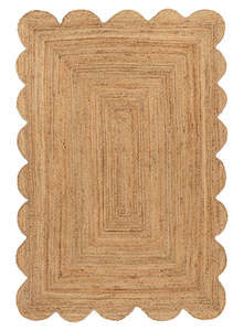 Celeste Natural Brown Scalloped Jute Rug