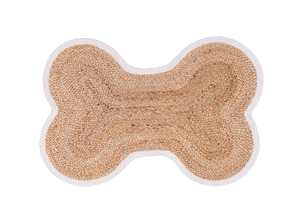 Floor covering: Dixie Dog Bone Natural and White Jute Mat *NO RETURNS UNLESS FAULTY