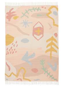 Calixta Pastel Multi-Colour Boho Picnic Rug