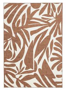 Floor covering: Naima Brown Cream Indoor Outdoor Washable Rug