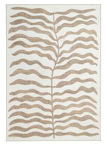 Hanako Beige Cream Indoor Outdoor Washable Rug