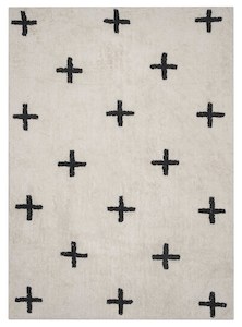 Floor covering: Zelia Black and Ivory Minimal Washable Berber Rug*NO RETURNS UNLESS FAULTY