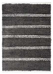 Yara Charcoal Grey And Ivory Shag Rug *NO RETURNS UNLESS FAULTY