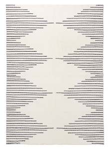 Aldana Black and Cream Tribal Washable Rug