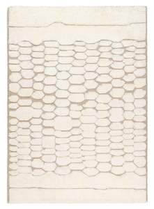 Aminata Ivory Abstract Textured Wool Rug