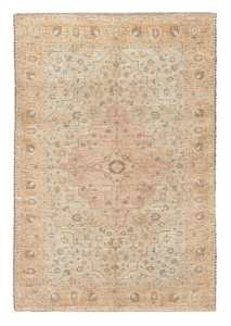 Yulia Orange Peach and Pink Floral Distressed Rug