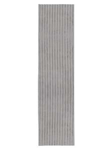 Tonca Grey Striped Washable Faux Fur Runner Rug