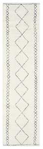 Tamira Grey and Ivory Diamond Tribal Runner Rug