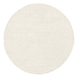 Larvic Ivory Chunky Wool Round Rug