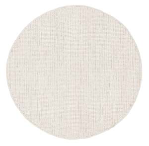 Pella Cream and Grey Textured Flatweave Round Rug