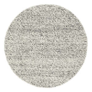 Floor covering: Vaasa Marbled Grey Chunky Wool Round Rug