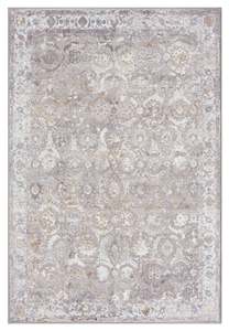 Ava Grey and Gold Traditional Distressed Washable Rug