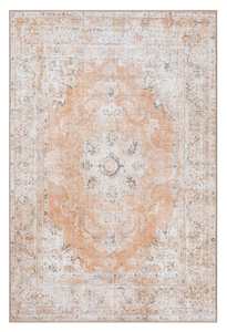 Zarina Orange and Beige Traditional Distressed Washable Rug *NO RETURNS UNLESS FAULTY