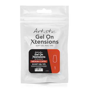 Artistic Gel On Xtensions Nail Tips - Medium Coffin / Size #1 / 50pc