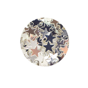 Glitter Gloss Shapes Stars - Silver Shine Rising Stars