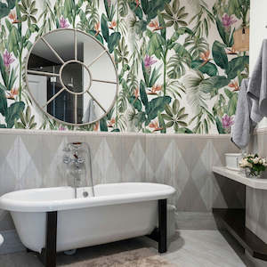 Green With Envy Removable Bathroom Wallpaper