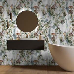 On the Prowl Removable Bathroom Wallpaper