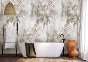 Relax in the Tropics Removable Bathroom Wallpaper