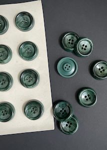 Dressmaking supply: Vintage Coat Buttons. Smokey Green 27mm