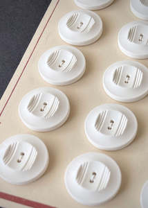 Vintage Buttons. White Stripes 20mm