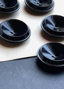 Vintage Black Buttons - 28mm