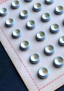 Dressmaking supply: Vintage Buttons, Blue and Cream. 20mm