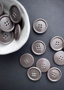 Oversized Simple Taupe Vintage Buttons, 26mm