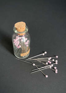 Dressmaking supply: Pink Glass Head Pins