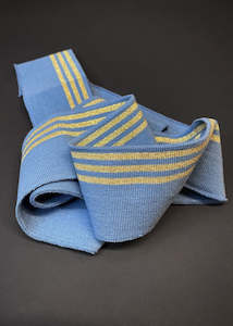 Striped Cotton Rib - Azure Blue + Gold