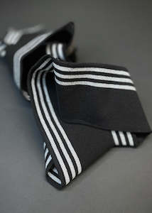 Dressmaking supply: Striped Cotton Rib - Black + Silver