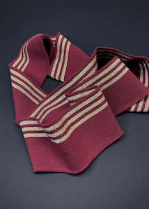 Striped Cotton Rib - Burnt Red + Gold