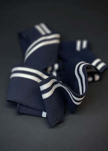 Dressmaking supply: Striped Cotton Rib -  Navy + White