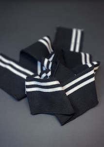 Dressmaking supply: Striped Cotton Rib -  Black + White