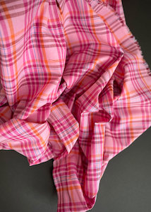 Atomic Pink Check, Cotton Shirting