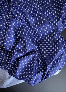 Cotton Poplin Fabric, Ahoy Royal Blue