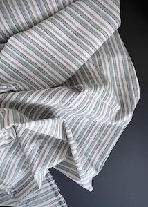 Dressmaking supply: Meander Stripe, Handwoven Cotton Fabric